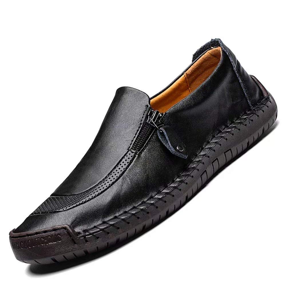 Men's Casual Leather Shoes Fashion Loafer Breathable Flat Dress Walking Boat Shoes Comfortable Men Slip on Moccasins Driving Shoes Lightweight