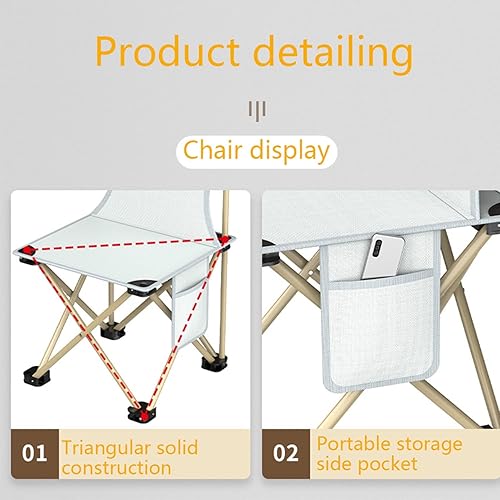 Miniatura 4 de Mesa plegable beige con sillas y bolsa de almacenamiento, mesa de camping portátil con patas de aluminio, adecuada para acampar al aire libre,