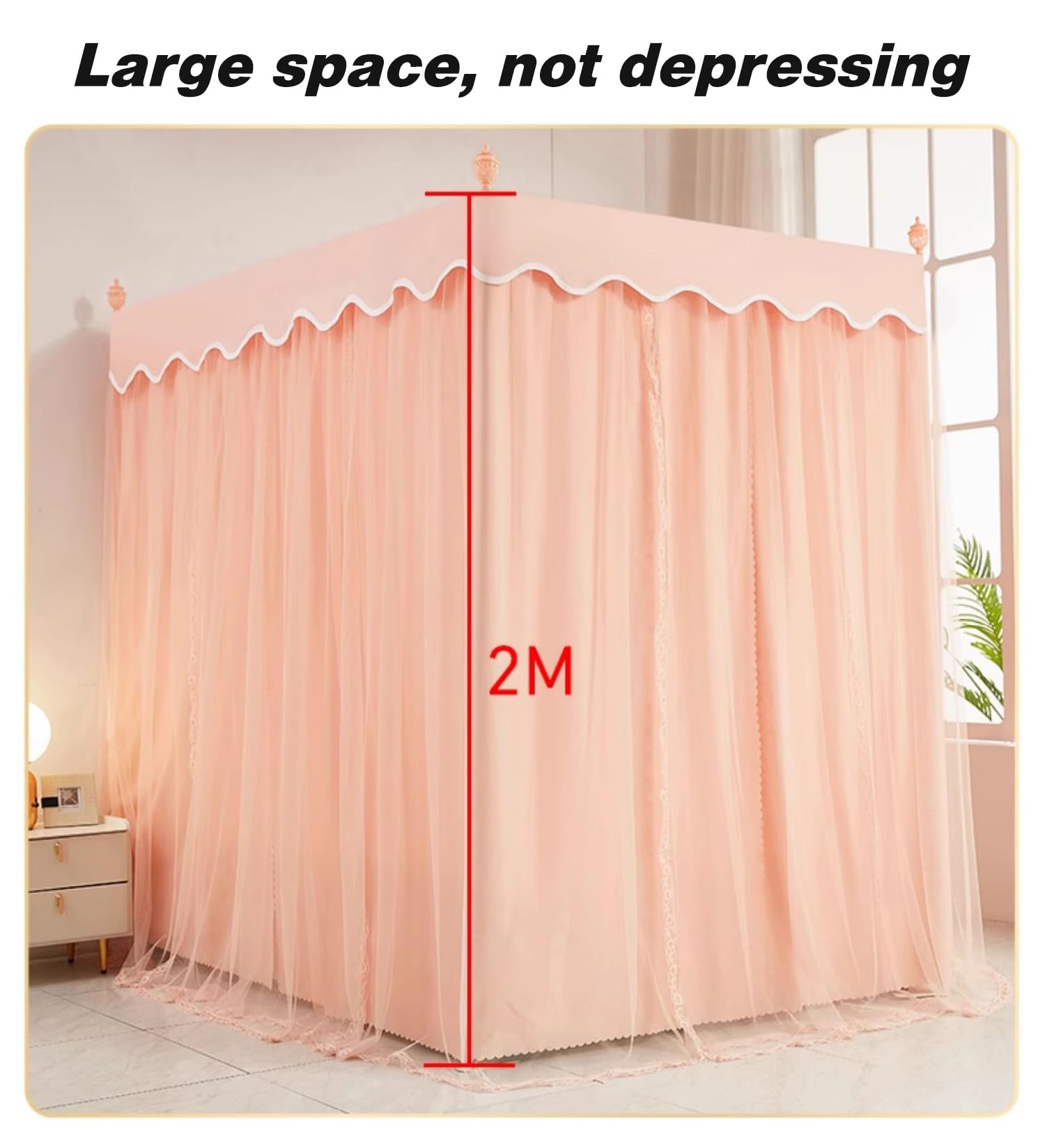 Amazon｜天蓋カーテン、ベッド カーテン お姫様ベッド ベッドルーム 2