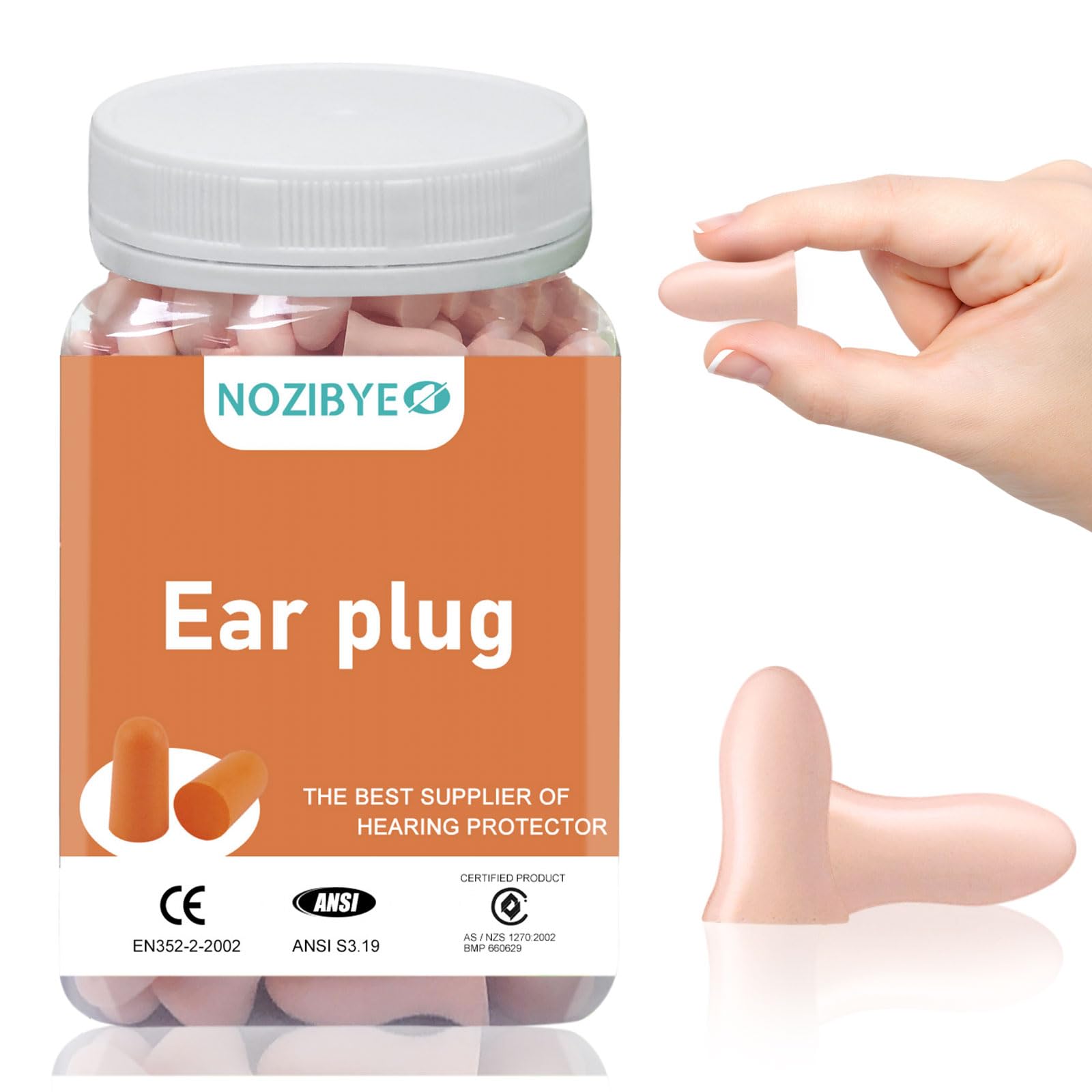 100PCS Upgrade Pressure-Free Foam Ear Plugs for Sleeping, 38dB Noise Cancelling Ear plug, Noise Reduction Earplug for Concert, Snoring, Sleeping, Shooting, Study,Work, Travel. (Nude Pink)