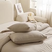 Vista 216 de ROSGONIA Juego de edredón tamaño Queen, color gris carbón, 3 piezas (1 edredón gris oscuro y 2 fundas de almohada) para todas las estaciones, ropa