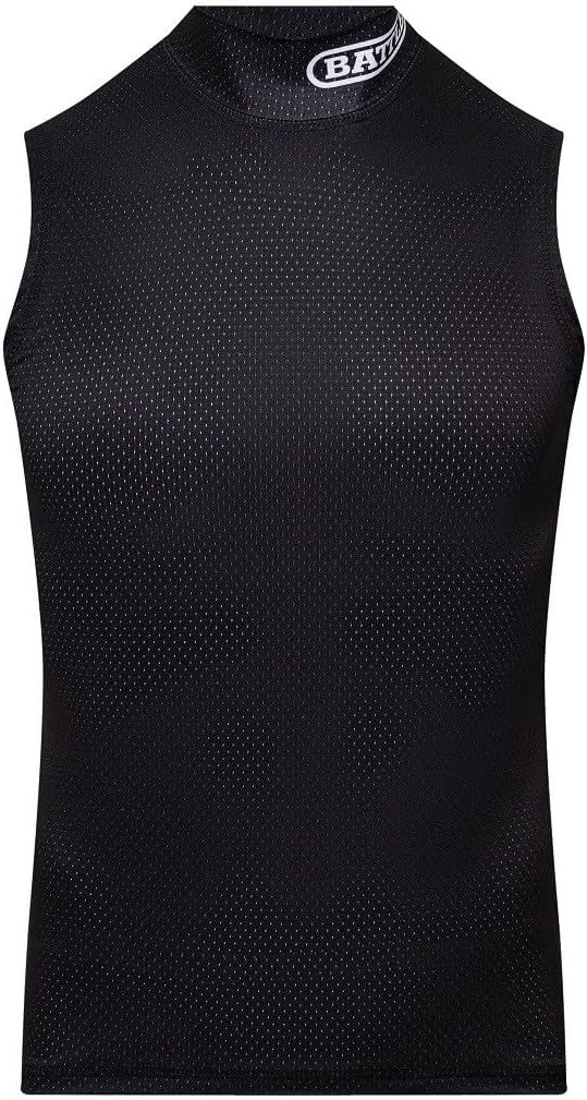 Battle Sports Mock Neck Sleeveless Compression Shirt, 4-Way Stretch Mesh, Moisture Wicking