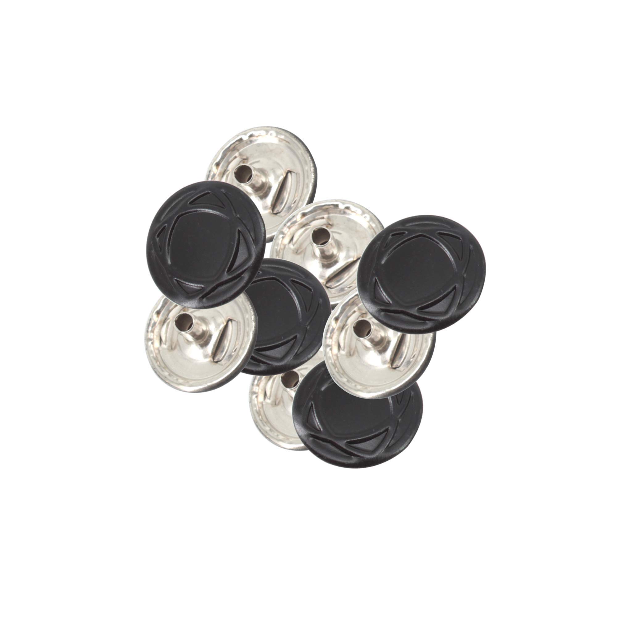 Trimming Shop Bottoni a Pressione Grandi da 15 mm con Chiusura a Scatto in plastica con Chiusura Posteriore in Metallo Argento, per lavori Fai da Te, Giacche, Borse, Marina, Set da 20