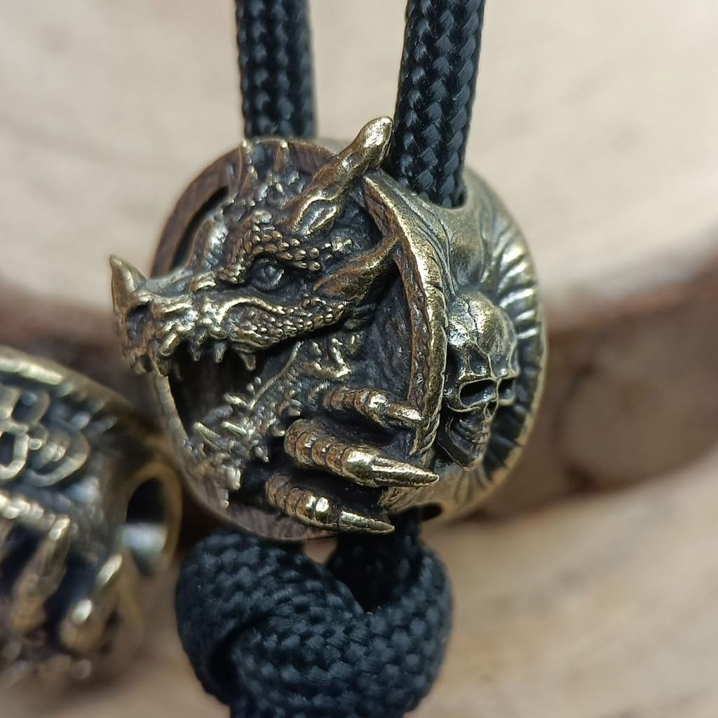 Delicate Brass Dragon Pendant With Paracord For Easy Attachment To Outdoor Gear image 4