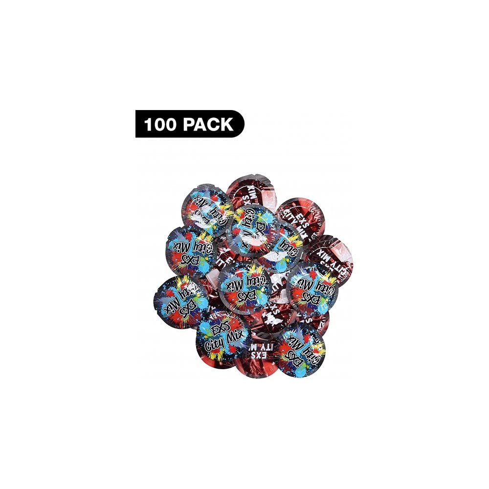EXS Condoms Condoms-100Exscitymix Black One Size