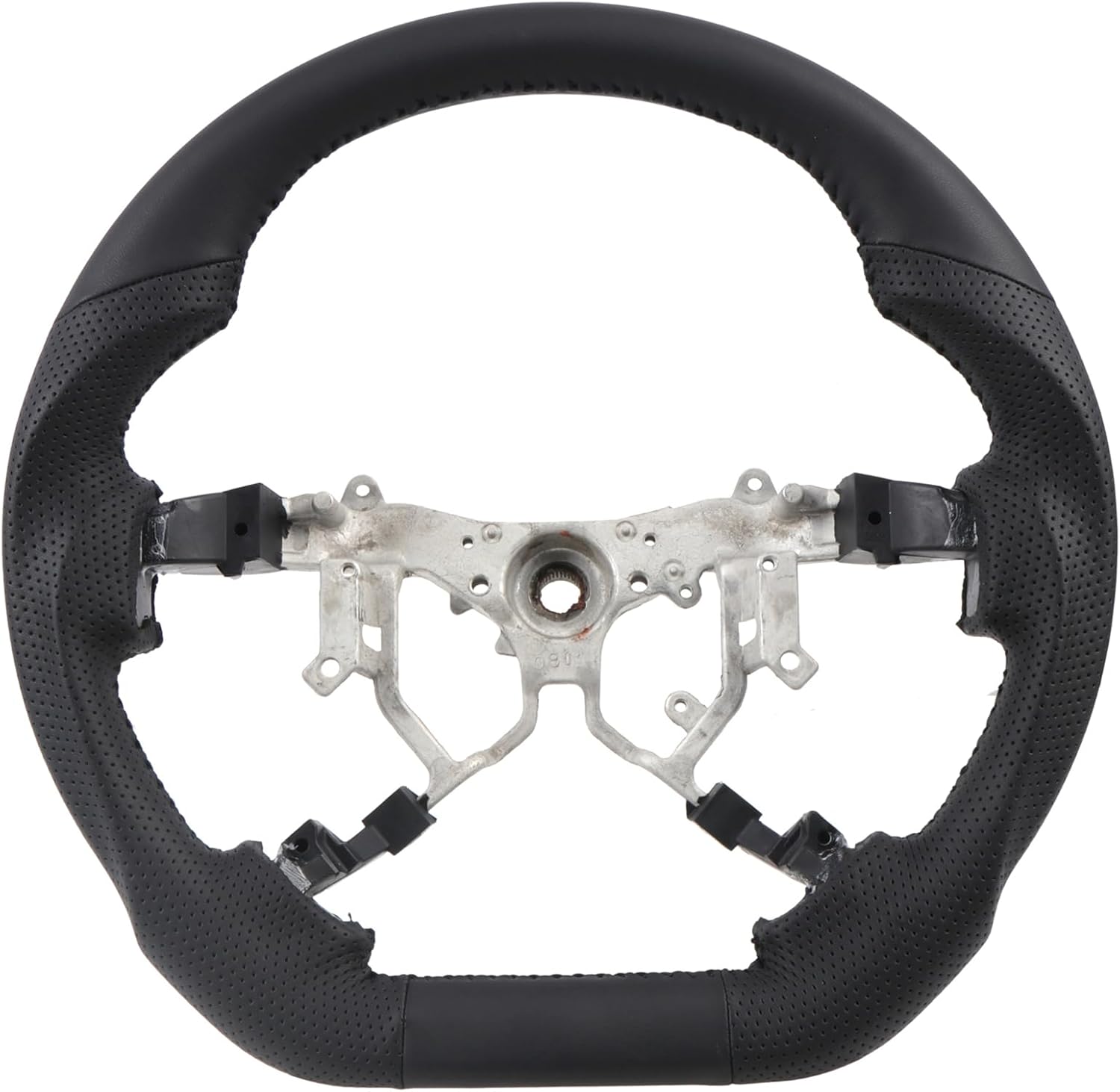 ITrims Steering Wheel Replacement for Toyota Tundra/Sequoia 2007-2013 Steering Wheel Perforated Leather D-Shaped Flat Bottom Car Interior Accessories Black