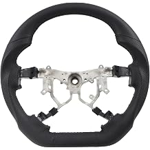 ITrims Steering Wheel Replacement for Toyota Land Cruiser J200 LC200 2008-2015 Steering Wheel Perforated Leather D-Shaped Flat Bottom Car Interior Accessories Black No Centering Stripe