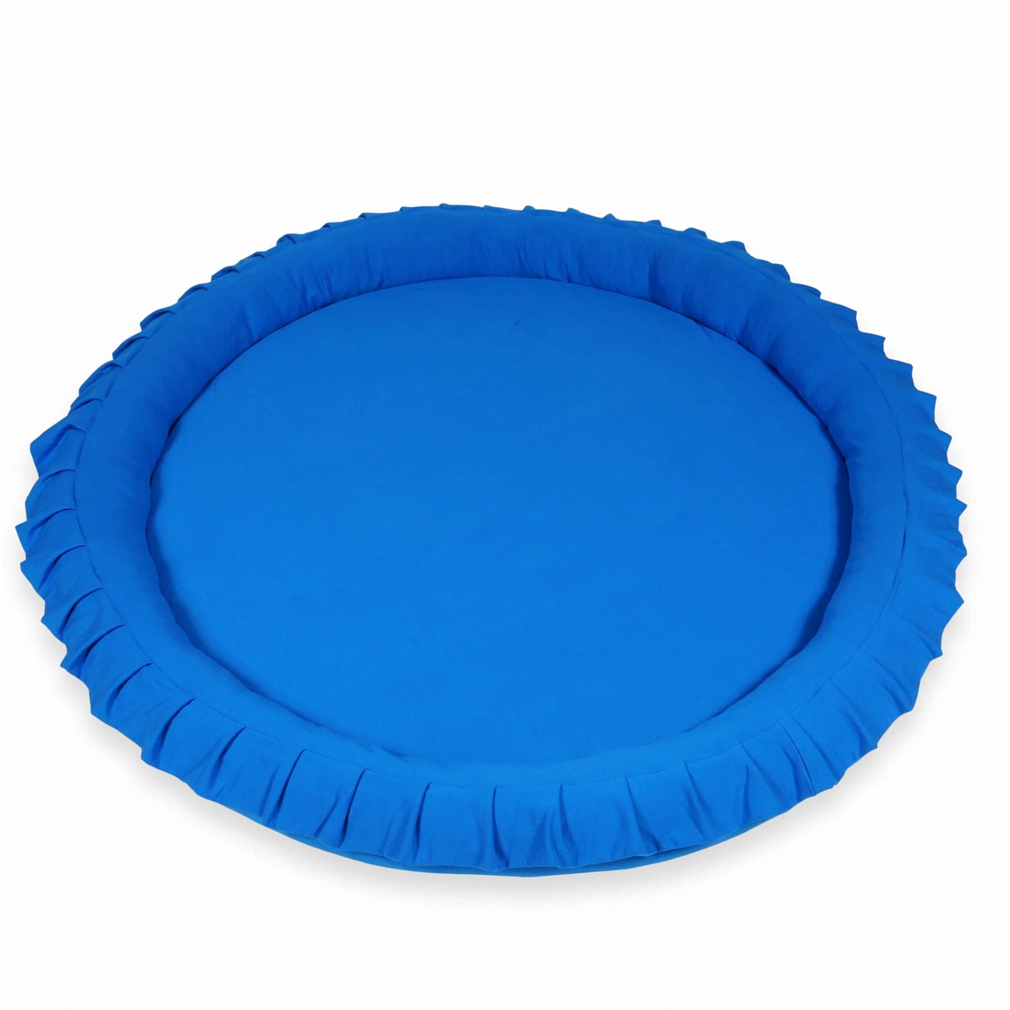 Mimii Baby Spielmatte 120 cm Rund blau - Baby Spielnest aus Schaumstoff - Krabbelmatte mit Rand - Weiche Bodenmatte für Kinderzimmer - Sicher & Waschbar