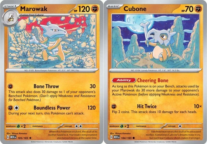 Marowak 105165 - Cubone - Pokemon 151 - Juego de cartas Evolution 2 - Holo Rare - Inglés