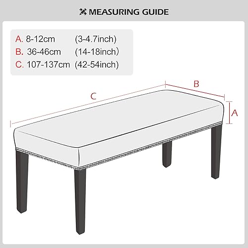 Miniatura 5 de Fundas elásticas para banco de comedor, fundas de asiento de comedor de tela jacquard, fundas para sillas de banco, fundas rectangulares para
