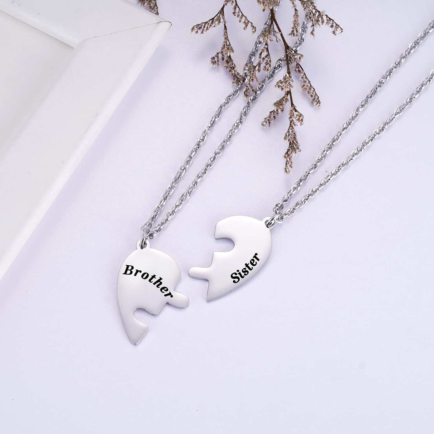 Ralukiia Mother & Son Heart Matching Necklace Set - Graduation, Birthday Jewelry
