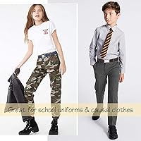 Vista 21 de JASGOOD Cinturón magnético ajustable para niños y niñas, cinturón elástico con hebilla magnética fácil para niñas de regreso a la escuela