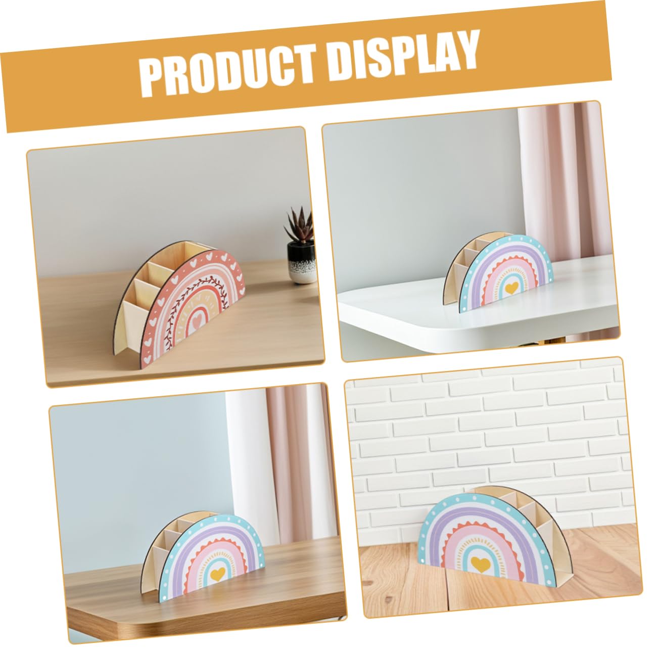 Homoyoyo Portalápices de Madera para Escritorio, 2 Piezas, Organizador
