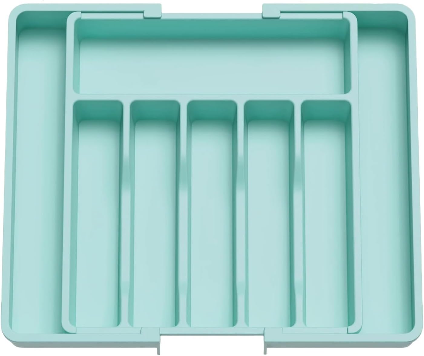 Large Silverware Drawer Organizer, BPA Free Flatware and Cutlery Holder, Large Plastic Kitchen Storage for Spoons Forks Knives, Adjustable Flatware Cutlery Holder(Pink)