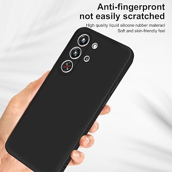 KUSINHOKA Case for Red Magic 10 Pro+/REDMAGIC 10 Pro + 2 Pack Screen Protector Tempered Glass,Anti Scratch,Drop Protection,Non Slip Soft TPU Thin Full Body Protective Phone Cover,Black