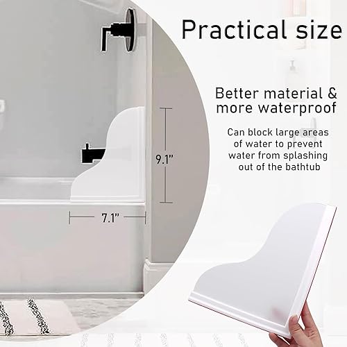 Miniatura 7 de Kit de protección contra salpicaduras de ducha, protectores grandes contra salpicaduras para bañera, impermeables, autoadhesivos, protectores de