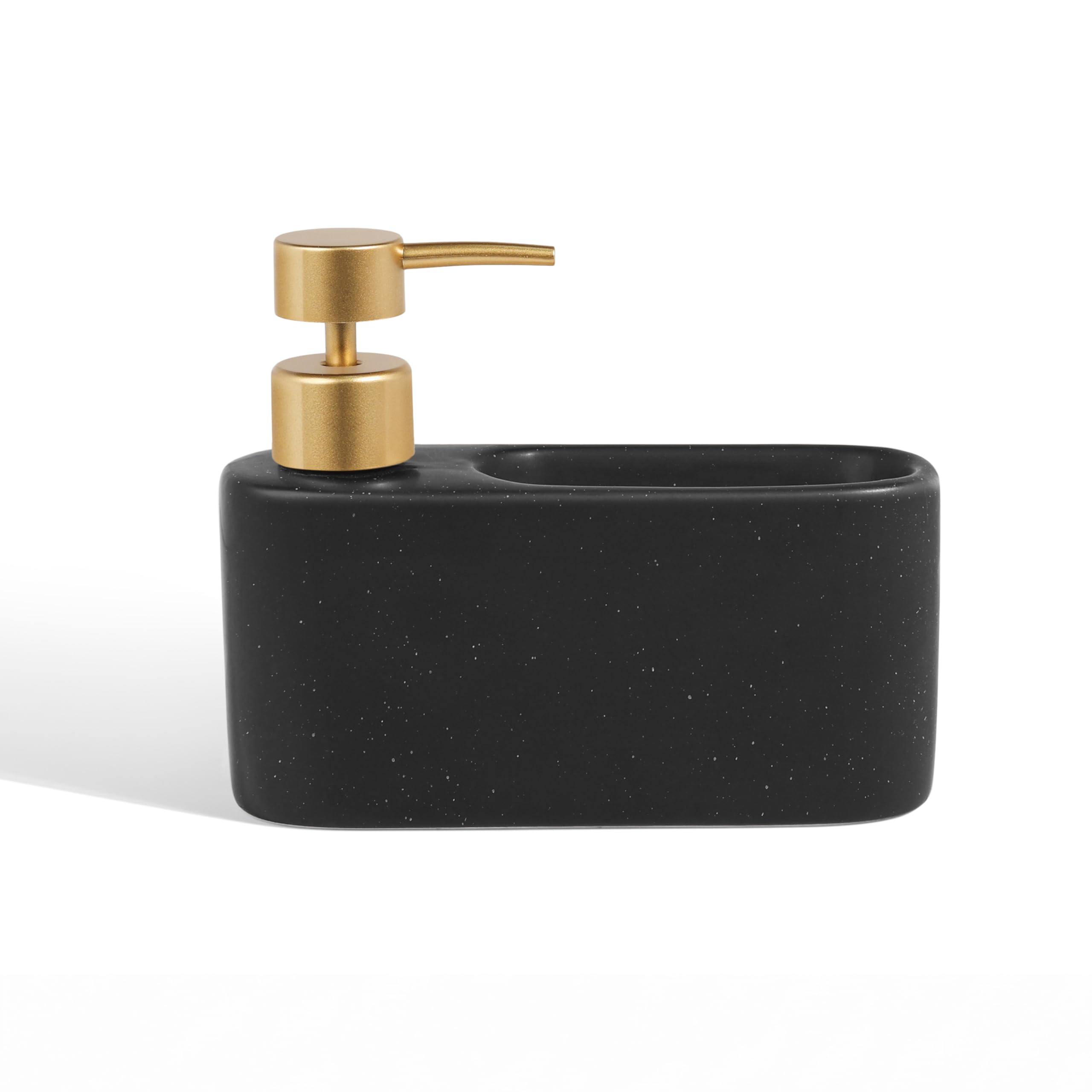 Birch & Co. Kitchen Sink Caddy with 350ml Soap Dispenser, Sponge Holder & Scrubber Storage, Premium Ceramic Dish Soap Dispenser for Kitchen Countertop, Anti-Slip Base, BlackSpeckle-image-46