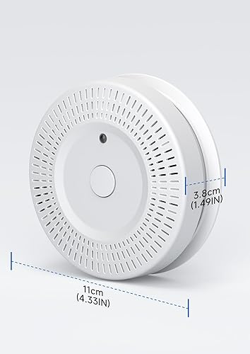 Miniatura 6 de Detector de humo, Lecoolife, funciona con pilas, blanco, paquete de 1