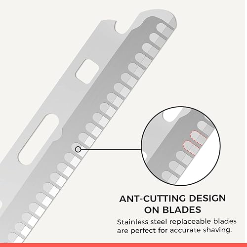 Miniatura 6 de Maquinilla de afeitar de cejas de oro rosa con 10 cuchillas de repuesto