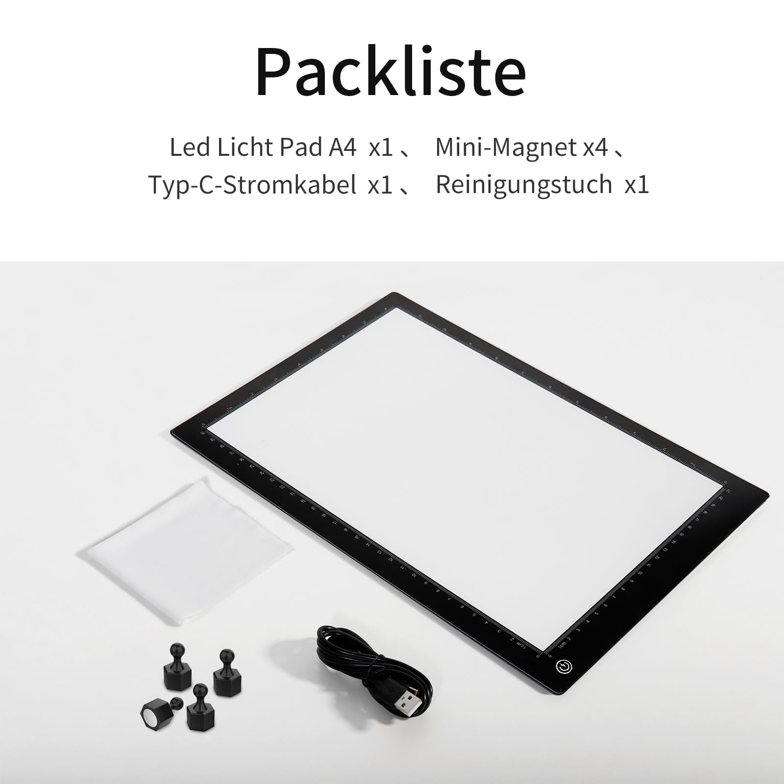 Tavolo luminoso a LED A4,pannello luminoso a LED Disegno pannello luminoso ultrasottile,scatola luminosa con interfaccia di tipo C,luminosità regolabile per pittura con diamanti,schizzi,animazione