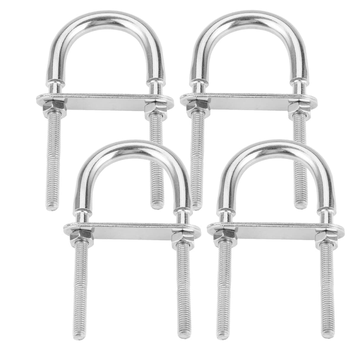 4 pernos en forma de U, M5 M6 M8 M10 M12 304 de acero inoxidable redondos en U con tuercas y placas para remolque de barco