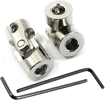 Sourcing Map 5mm To 8mm Inner Dia Rotatable Universal Joint Shaft Coupling Motor Shaft Coupler L35 X D14 With Screws And Wrench For RC Model Pack Of 2