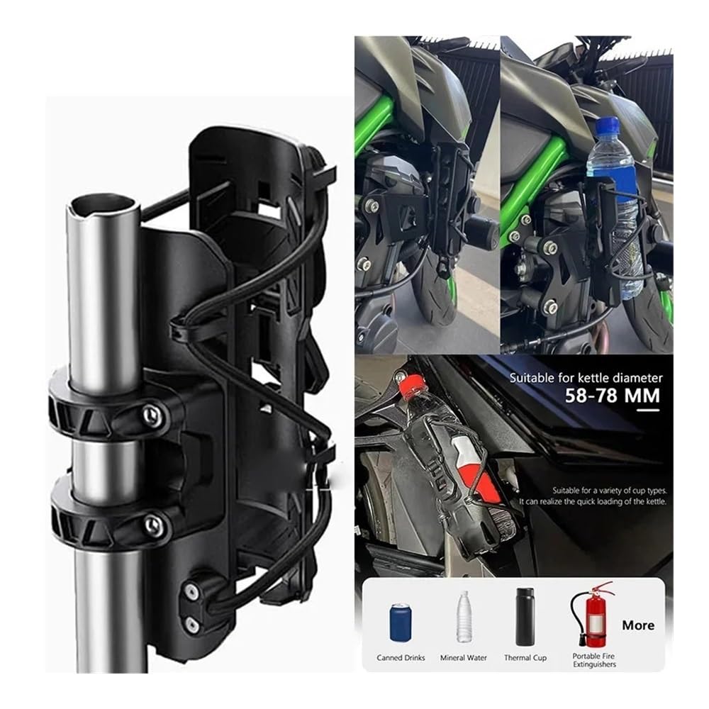 Becherhalter Motorrad 1 Stücke Universal Motorrad Getränkehalter 25mm Schutzstoßstange Wasserflaschenhalter 360 ° Drehung Erweiterbares Design Moto Zubehör