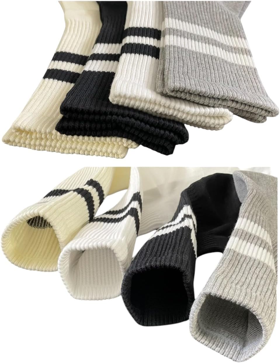 Women’s Athletic Crew Socks (4 Pairs) – Arch Support, Breathable Cotton Blend, Moisture-Wicking, Cushioned Sport Socks for Gym, Running & Daily Comfort (White, Cream, Black, Gray)