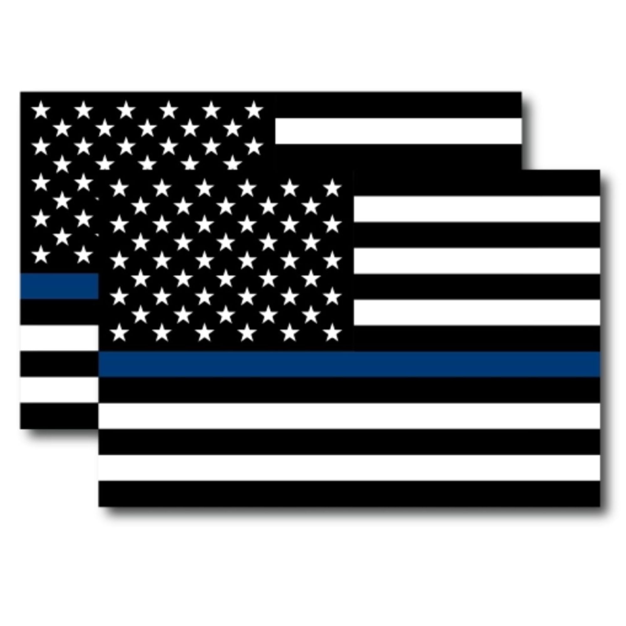 Magnet Me Up Thin Blue Line American Flag Decals, 2 Pack, 4x6 Inch, Black and Blue, Premium Automotive Magnets for Car, Truck, SUV, Crafted with Pride in The USA to Honor Police and Law Enforcement
