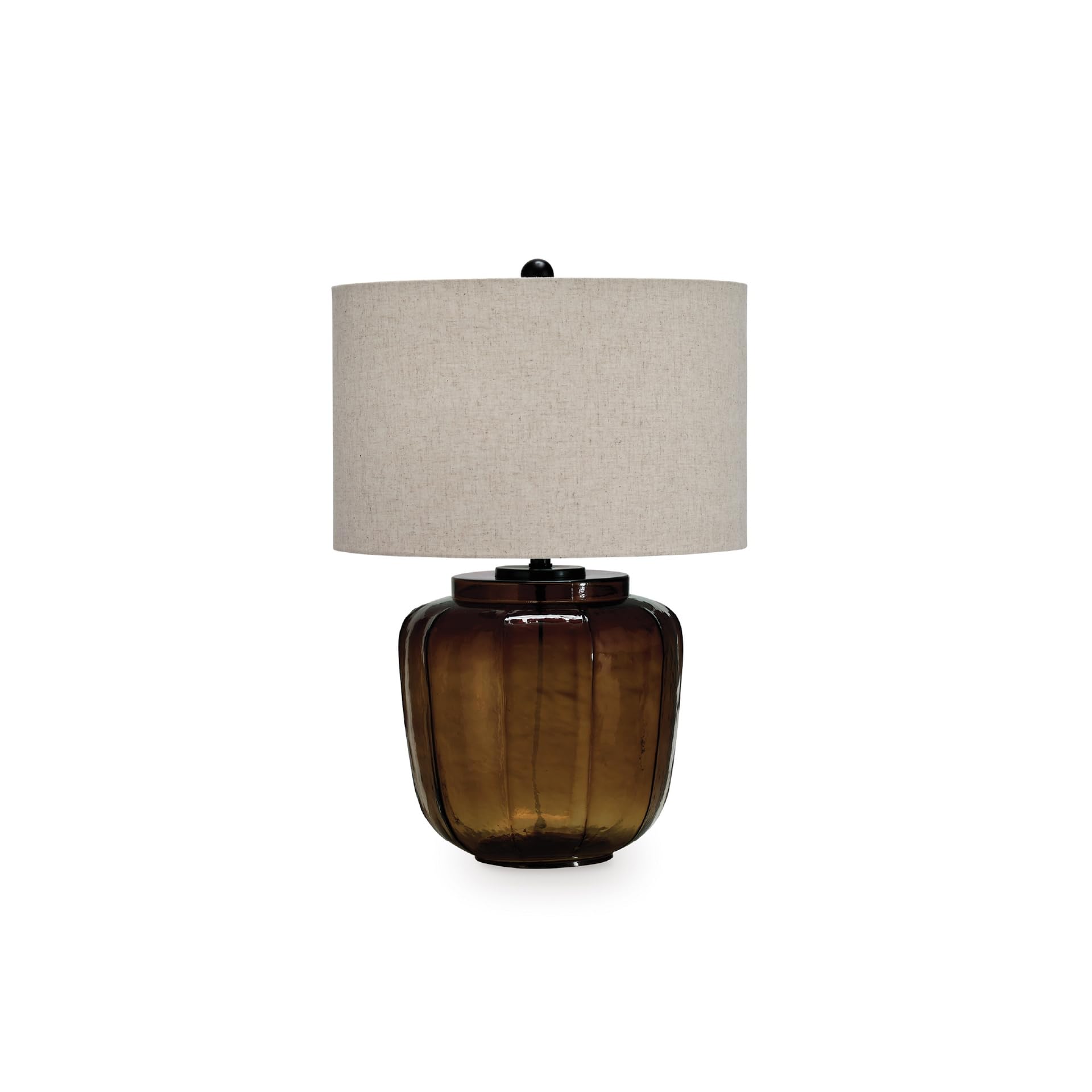Signature Design by Ashley Bainmore Transitional Table Lamp with 3-Way Switch and Drum Shade, Dark Brown