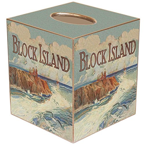 Block Island Southeast Lighthouse Paper Mache Tissue Box Cover