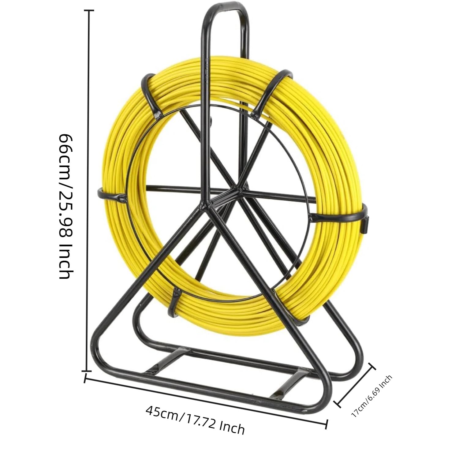 Guía de Fibra de Vidrio Fish Tape Cable de fibra de vidrio Cable Eléctrico de Fibra de Vidrio100m Ø6mm Conducto Cable Rodder Fibra de Vidrio Cable Rod Extractor con Jaula y Soporte