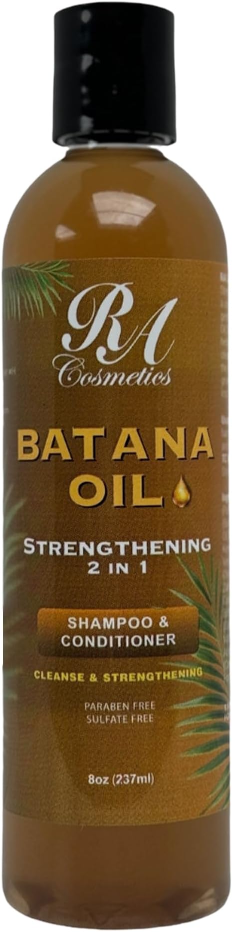 RA COSMETICS Batana Oil 2-in-1 Strengthening Shampoo & Conditioner – Promotes Hair Growth, Reduces Hair Thinning, Hydrates & Repairs Dry, Damaged Hair – Sulfate & Paraben-Free Natural Hair Care - 8oz