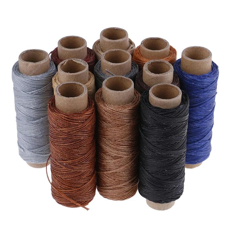Hilo de Coser，Hilo de poliéster Hilo de Coser, cordón de Cuero Encerado, Herramienta de Manualidades Planas for Coser a Mano, línea de Costura(Royal Blue)