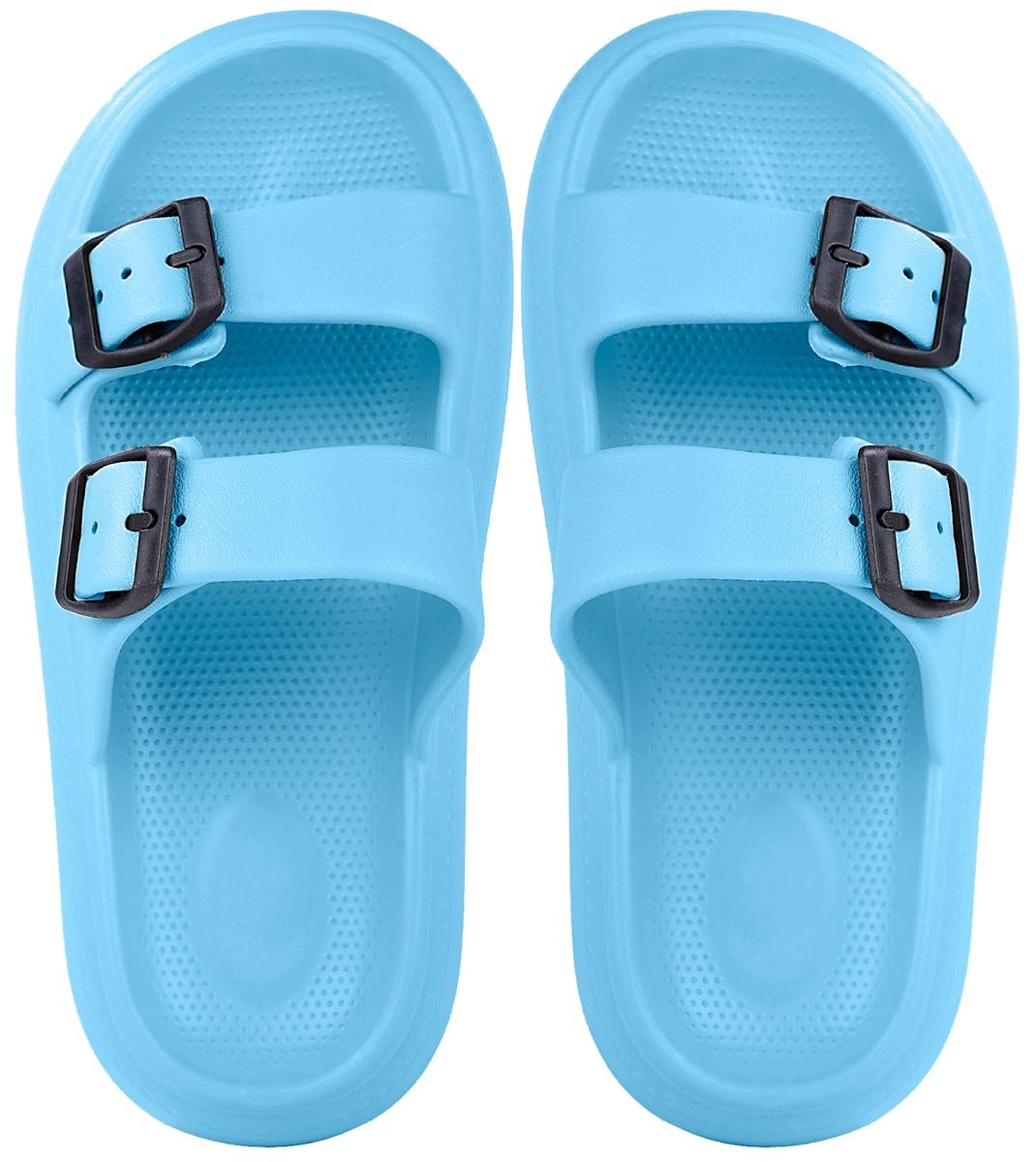 Gaatpot Zapatilla de Baño Niños Niña Chanclas Zapatos de Playa y Piscina Ajustable Doble Hebilla Sandalias Antideslizantes Azure 35/36 EU