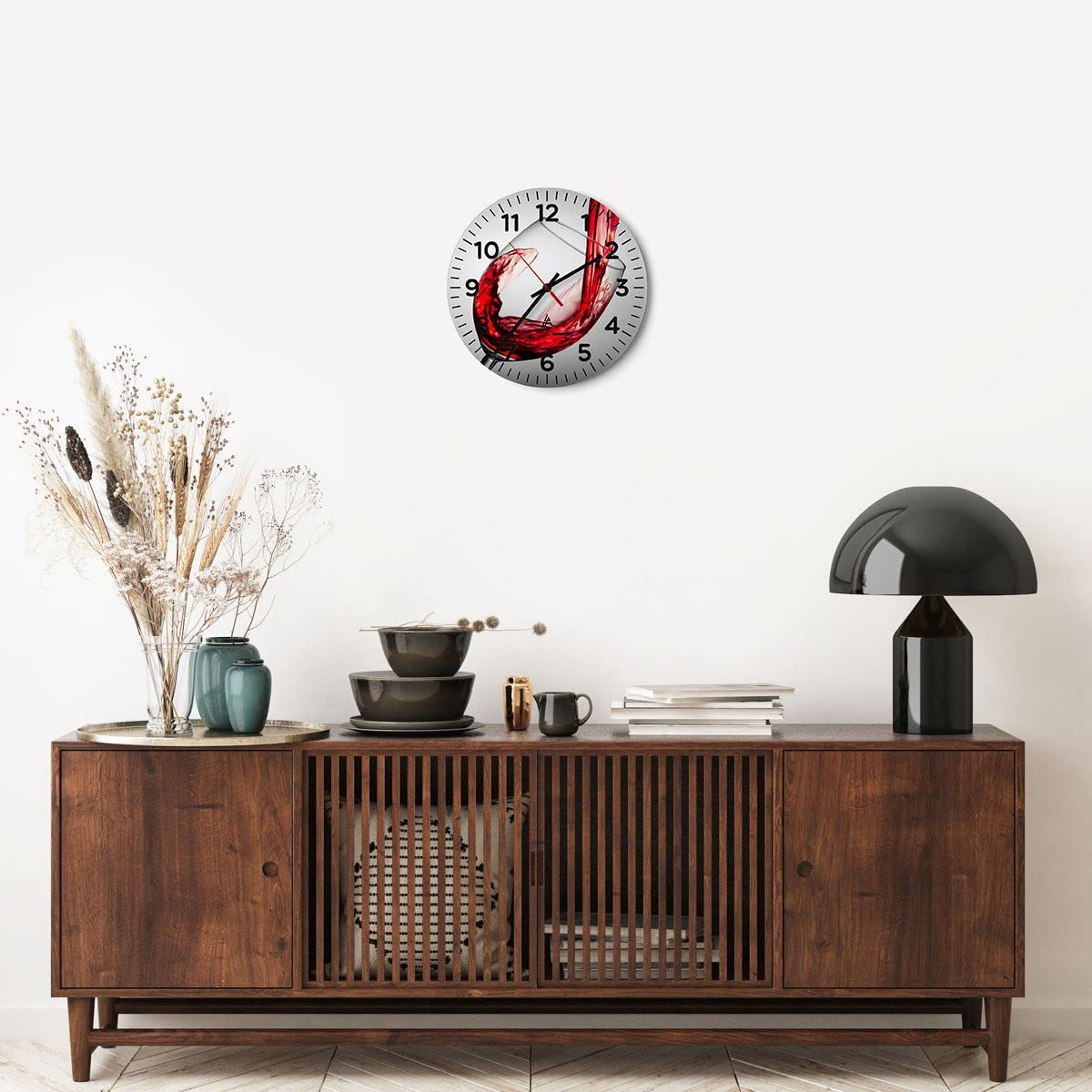 Orologio da Parete in Vetro Alcool barile bere bottiglia 30x30cm Piccolo Moderno Orologio da Muro Per Casa Cucina Soggiorno Silenzioso Wall Clock Decorazione Orologio da Appendere - C3AR30x30-2238
