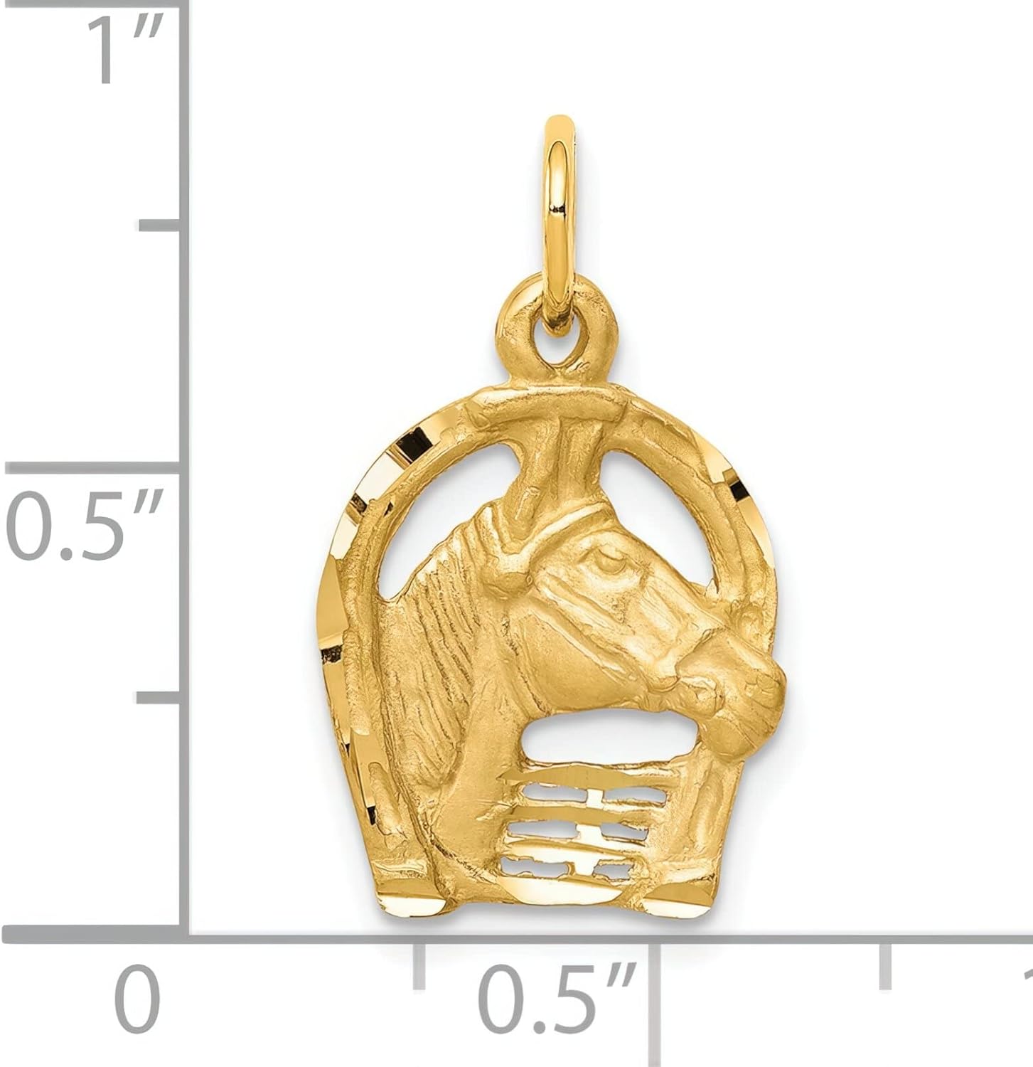 10K Yellow Gold Horse Head Horseshoe Charm FindingKing