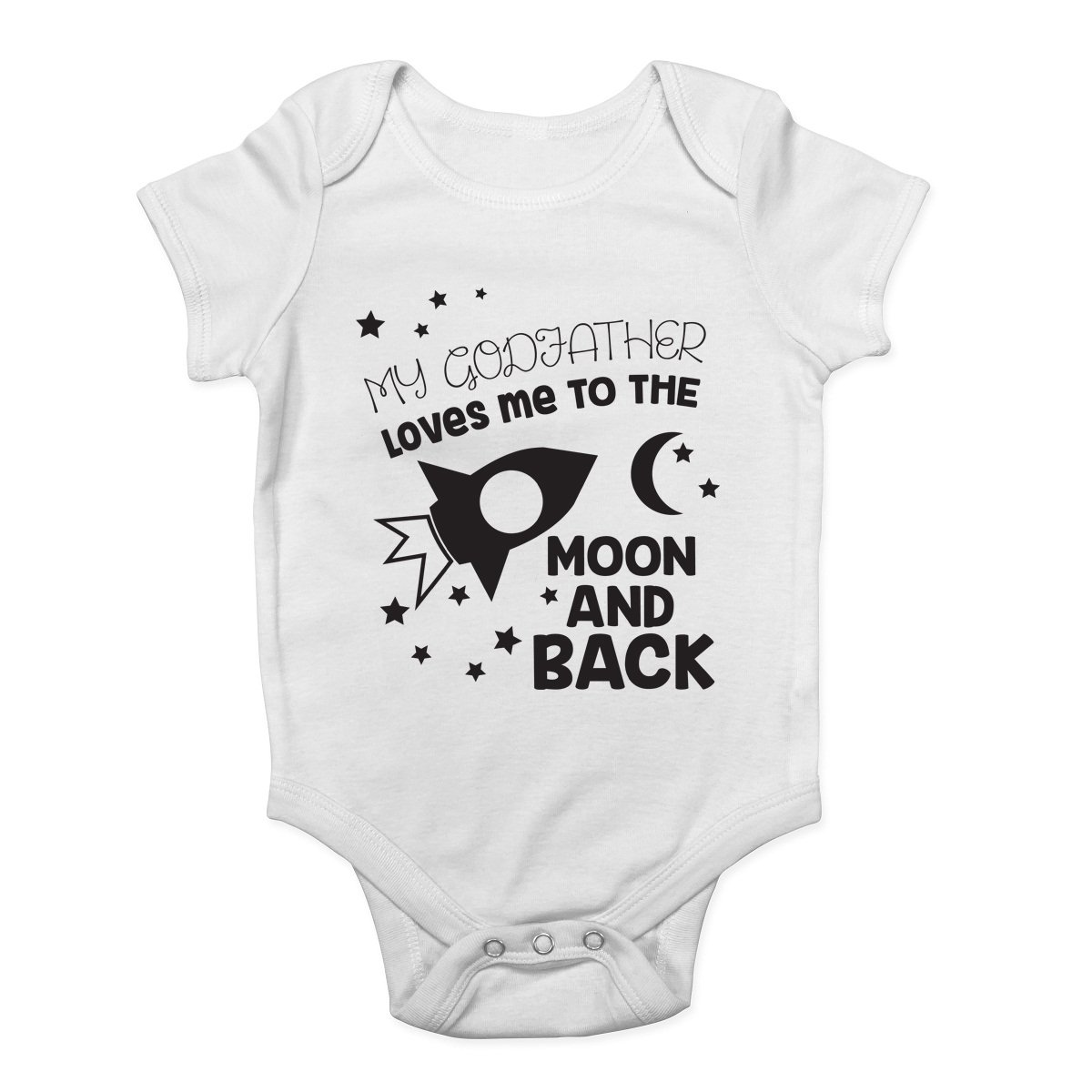 My Godfather Loves me to The Moon and Back Cute Boys and Girls Baby Vest Bodysuit White