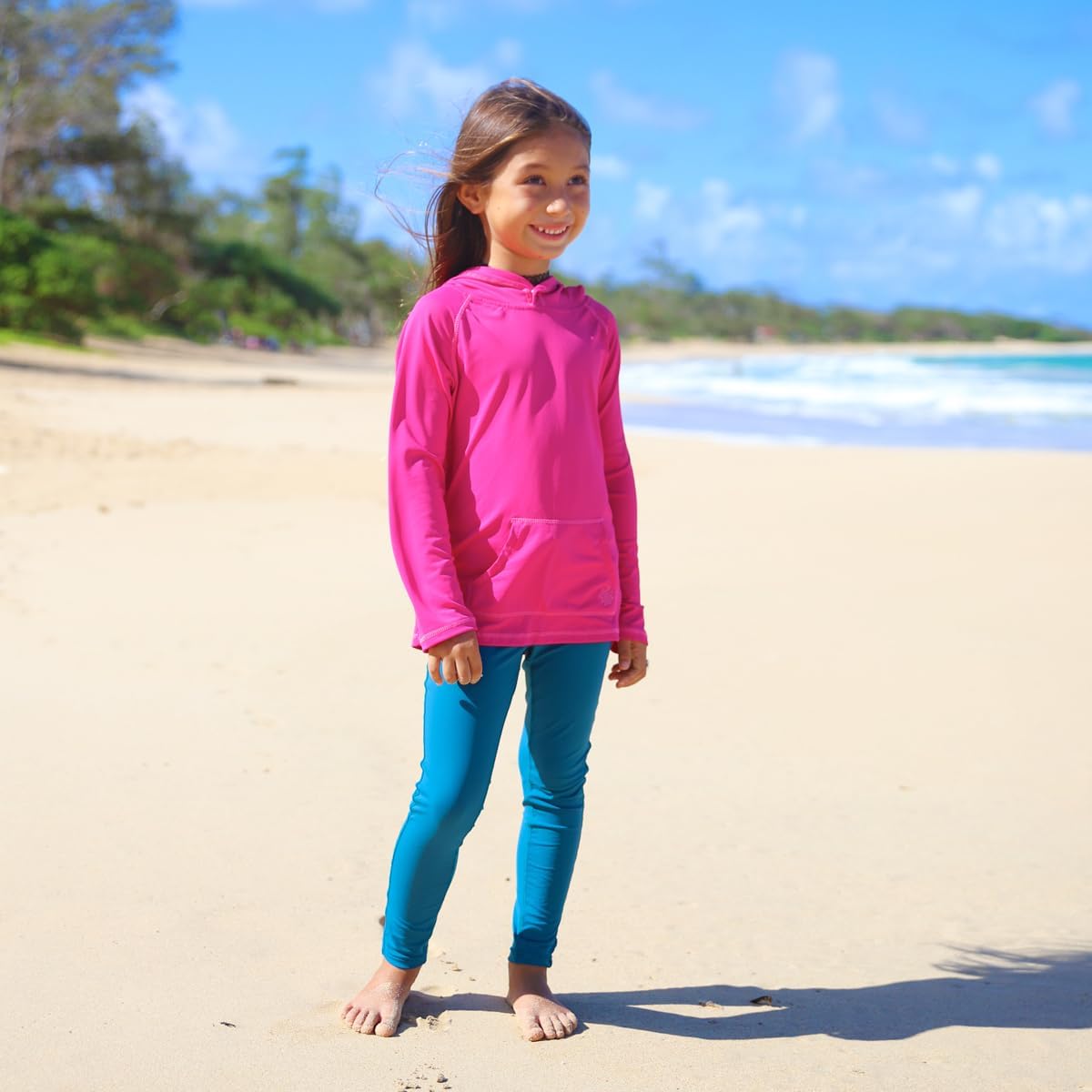 UV SKINZ Girls Pullover Hoodie, Full Stretch Knit Pique Fabric – UPF 50+ Rating
