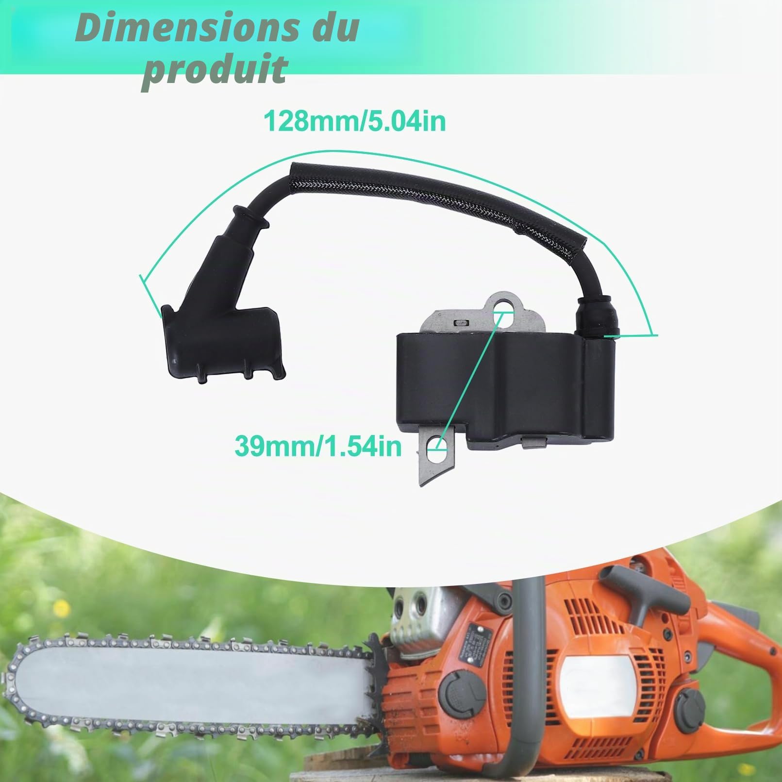 Adefol Module de Bobine D'allumage pour Stihl MS181 MS211 MS211C MS171 Tronçonneuse Trimmer Pièces, Série de Pièces de Rechange avec Bougie D'allumage 1139 400 1307