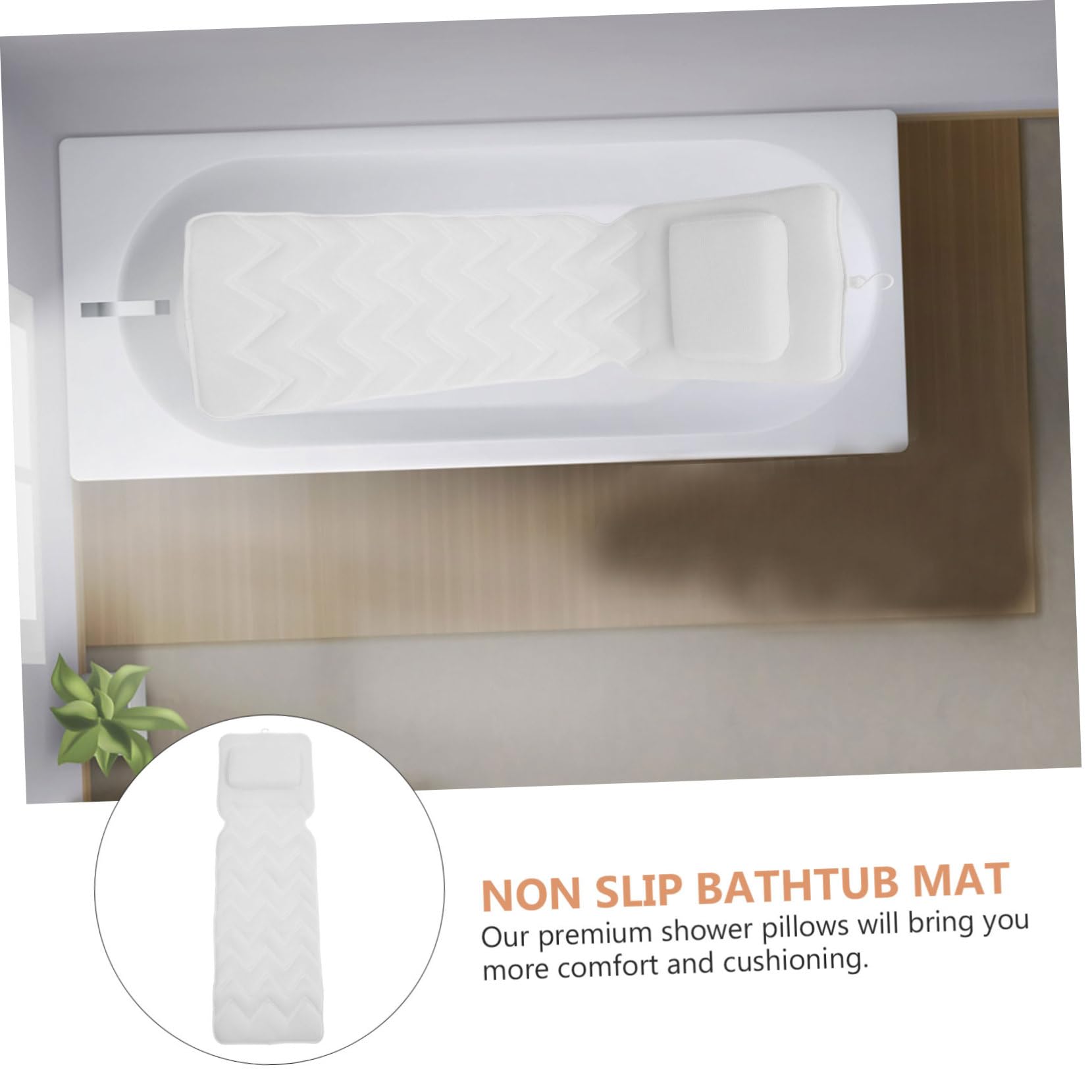 FRCOLOR Coussin de Bain 3D pour Baignoire, Support Tête et Cou, Polyester Blanc, Antidérapant et Facile à Installer, pour Spa et Voyage