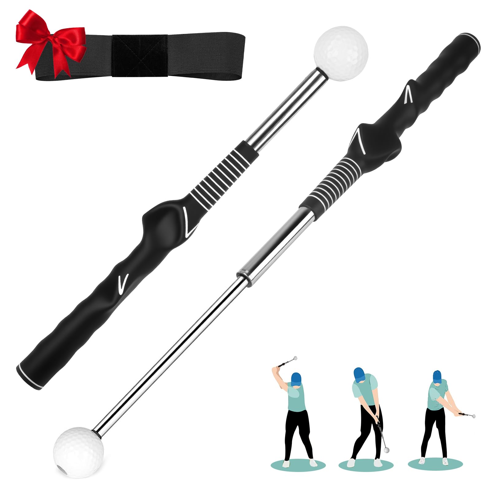 Retractable Golf Swing Training Aid Golf Training Aid to Improve Hinge Forearm Rotation Shoulder Turna and Grip for
