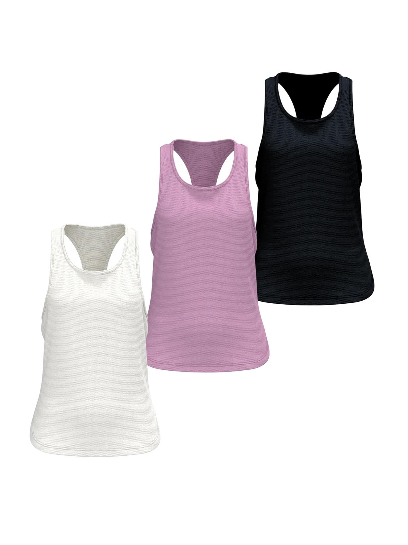 Canotte da allenamento da donna 3 pezzi Top da allenamento da donna Top sportivo da donna T-shirt senza maniche senza schienale Top da yoga Fitness Running Canotta ad asciugatura rapida Abbigliamento