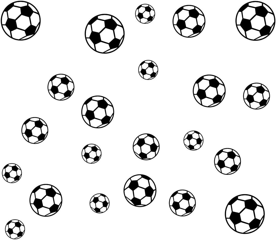 T-YU 43 PCS Soccer Ball Sticker Wall Football Wall Stickers Removable DIY Children Boys Football Decor Wall Decals Football Peel and Stickers for Walls Bedroom Living Room Home Decor(Black)