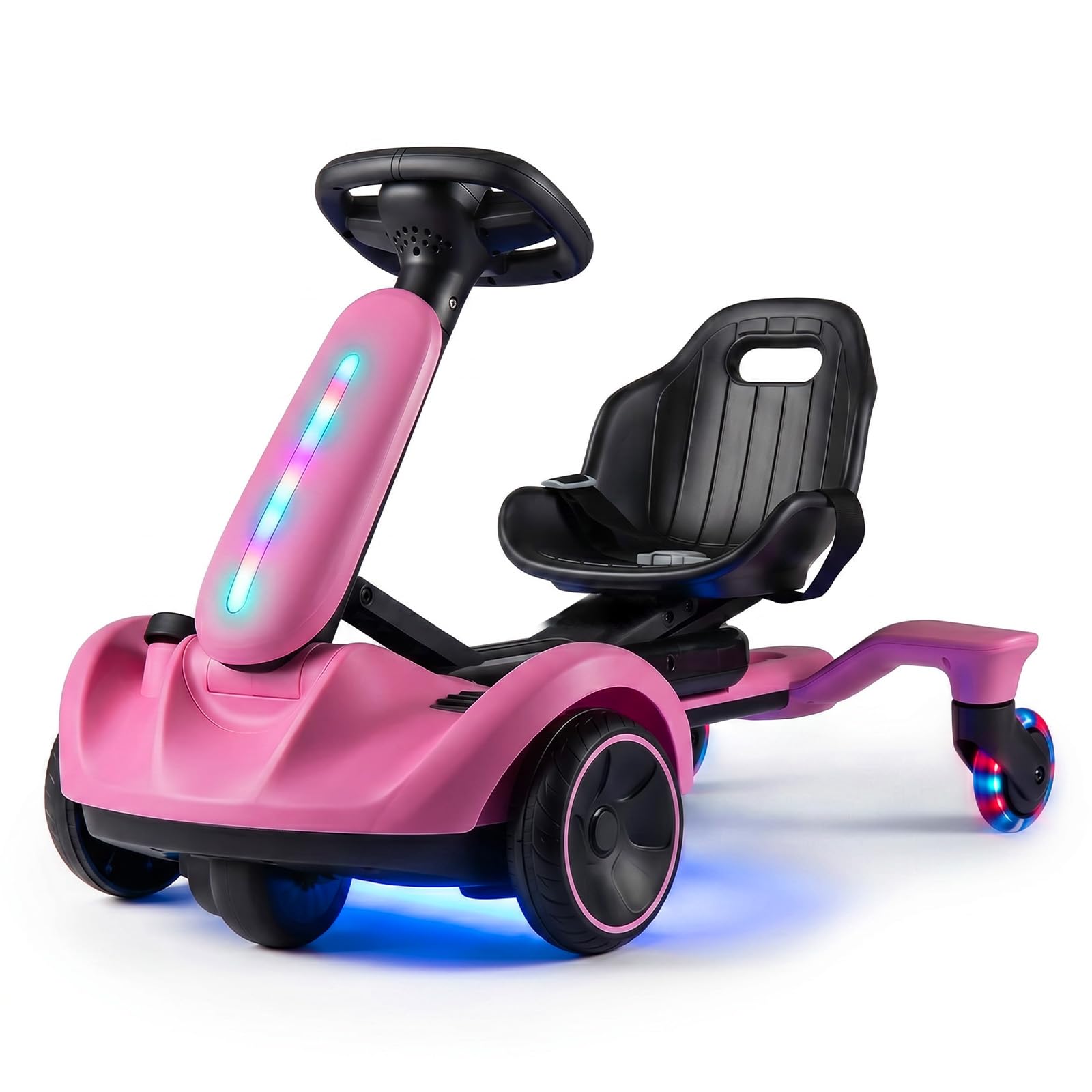 GYMAX 6V Kids Ride On Car, Electric Go Kart (Pink, with LED Lights) โ image 1