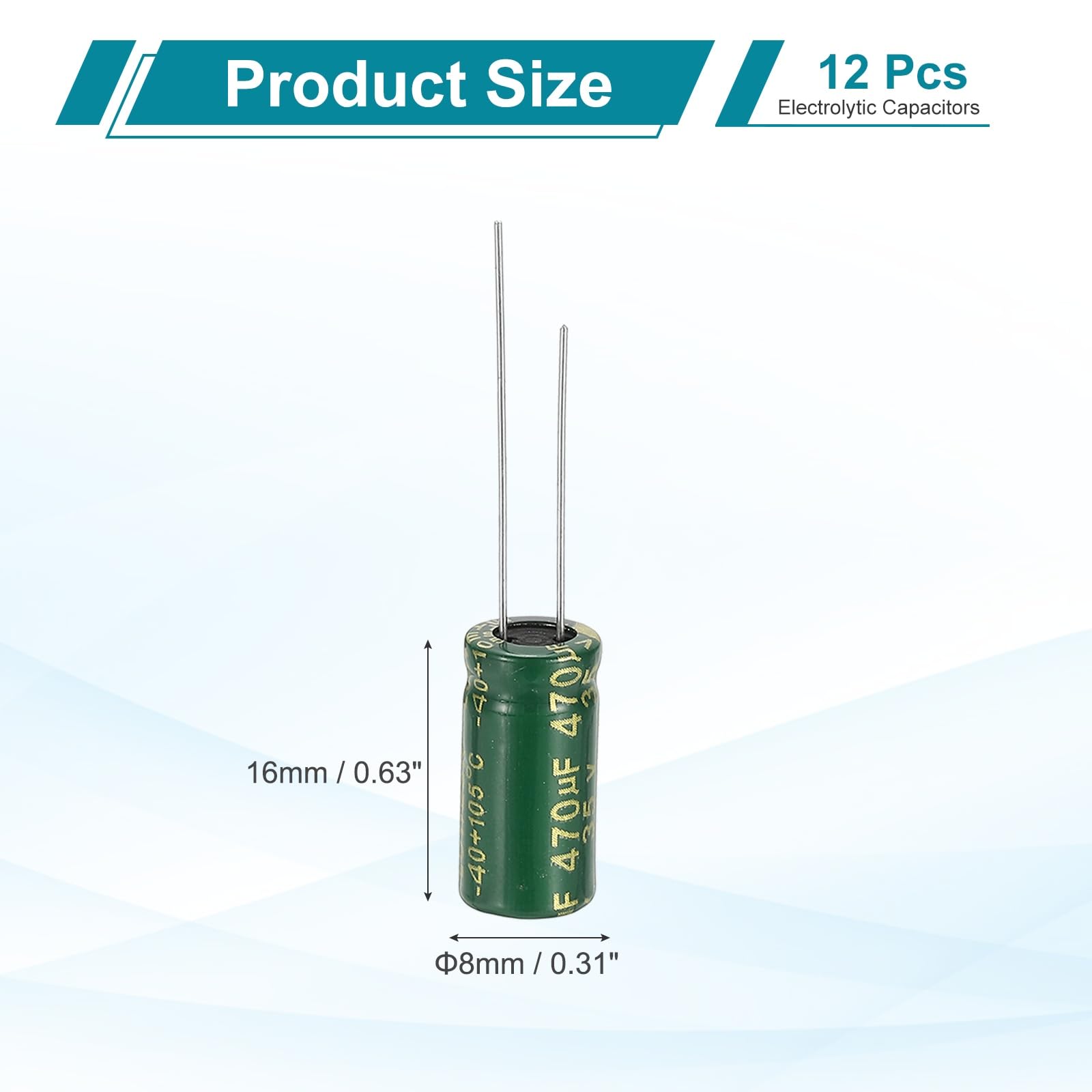 QUARKZMAN 12Pcs Condensatore Elettrolitico Alta Frequenza 4700UF 35V Con Terminali Radial In Alluminio 18 x 25mm Alta Corrente Di Ripple Bassa Impedenza