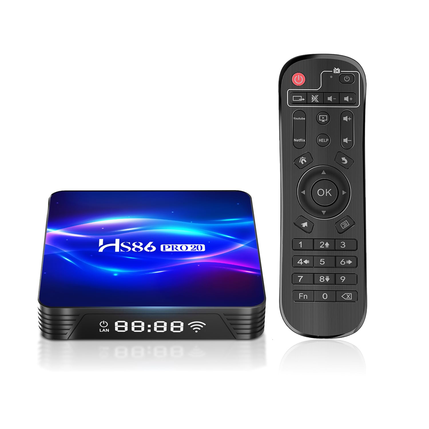 8K UHD Android 14.0 TV Box RK3566 8GB RAM 128GB ROM, HS86 PRO20 Smart TV Box Android 4K@60hz HDR10 Streaming Media Player Unterstützung Dualband WiFi6 2,4G/5G BT5.4 Ethernet 1000M, IR Fernbedienung