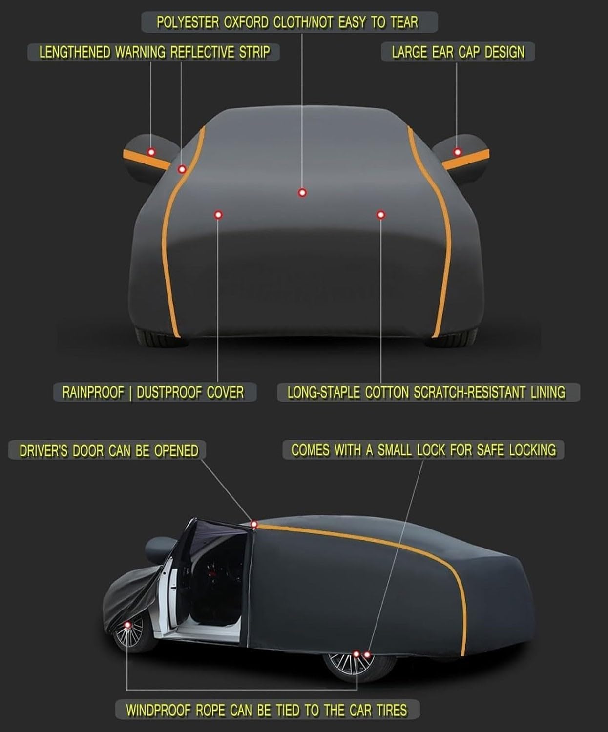 Autoplane wasserdicht für Ford Tourneo Connect(2013-2018),Dicke Schutzplane mit Reflektoren,Wasserdicht, Schneefest & Sonnenschutz, Atmungsaktiv für Innen & Außen