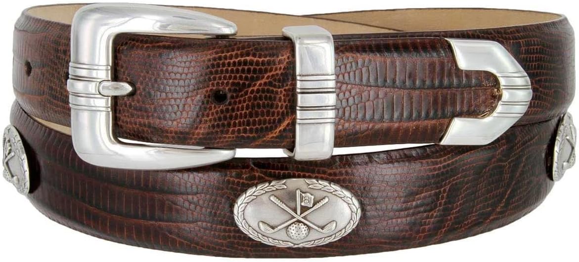 S5709_Genuine Full-Grain Cowhide Leather Designer Golf Dress Belt, 1-1/8"(30mm) Wide