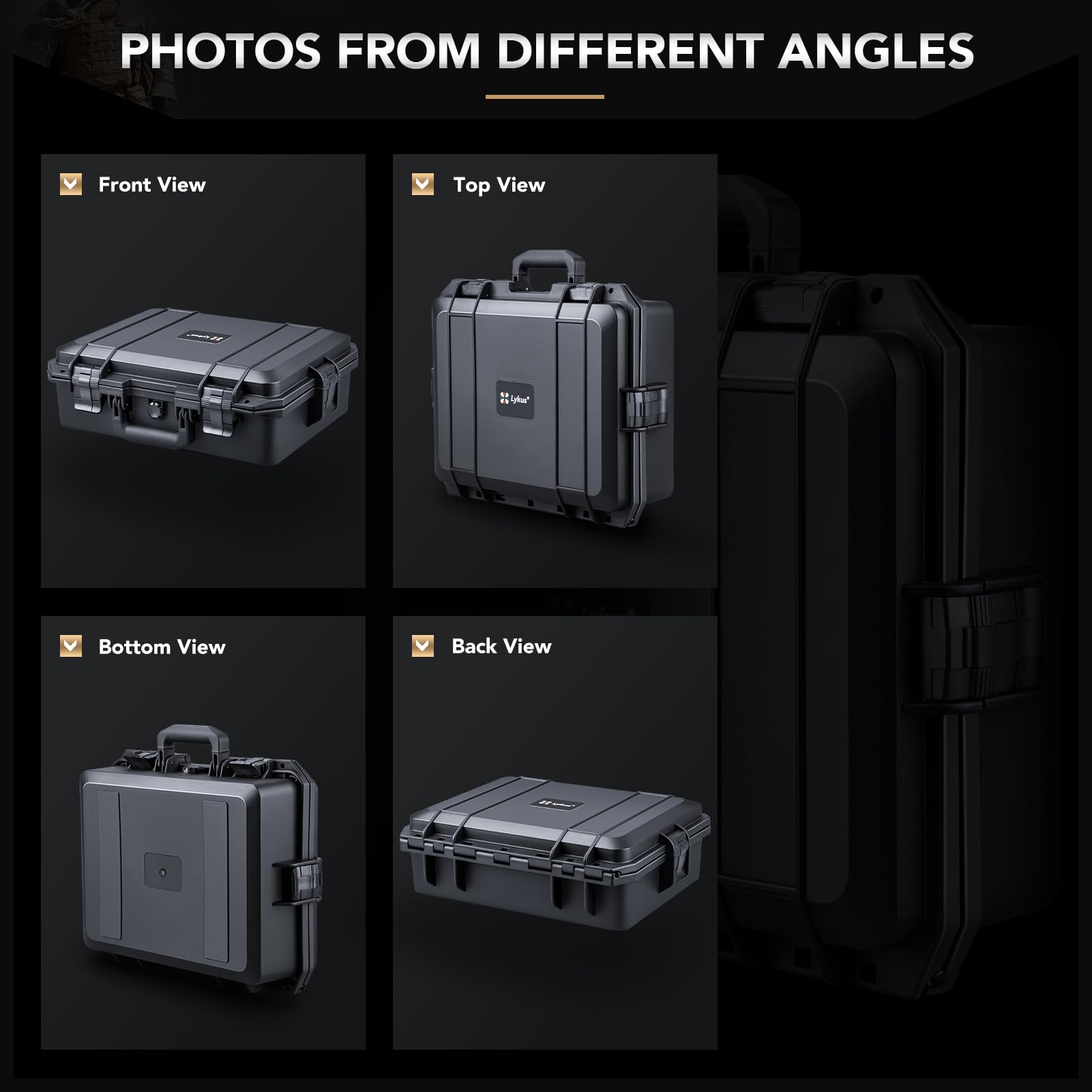 Lykus HC-4011 Maletín/Maleta/Estuche/Case rígida Impermeable con Espuma Personalizable, Tamaño Interior 39,5x29,5x13 cm, Adecuado para electrónica y más | Espuma impermeable IP67, apta para cámaras, lentes, equipos electrónicos y más